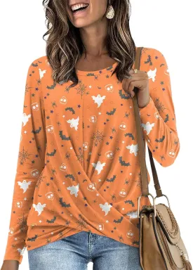 Anymiss 2025 Womens Spring Long Sleeve Tunic Tops Casual Winter Twist Front Blouse Crewneck T-Shirts M-2XL