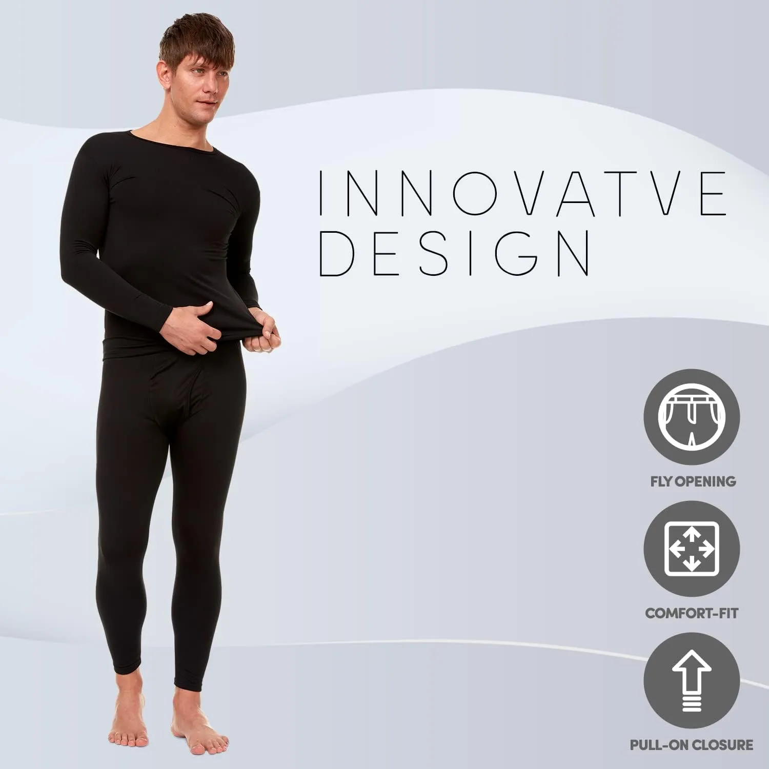 Debra Weitzner Thermal underwear for men Fleece Long Johns Cold-Weather Base Layer Top & Bottom