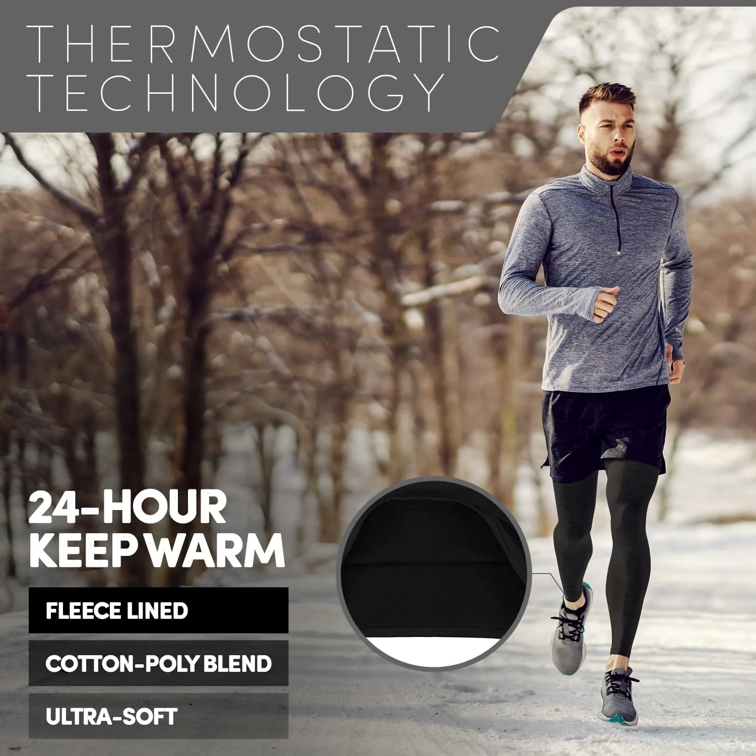 Debra Weitzner Thermal underwear for men Fleece Long Johns Cold-Weather Base Layer Top & Bottom