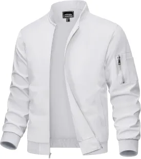 MAGCOMSEN Men's Bomber Jacket Lightweight Casual Windbreaker Spring Fall Zip Up Coat with 5 Pocket