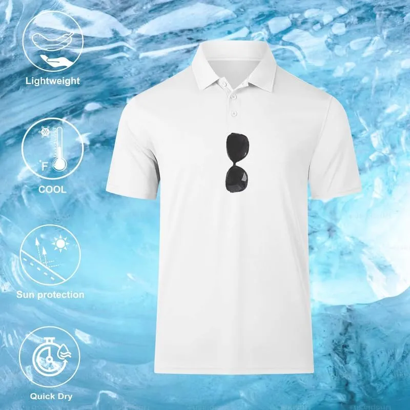 Mens Golf Polo Shirts Short Sleeve Moisture Wicking Performance Tactical Athletic T Shirt Casual Collared Shirt