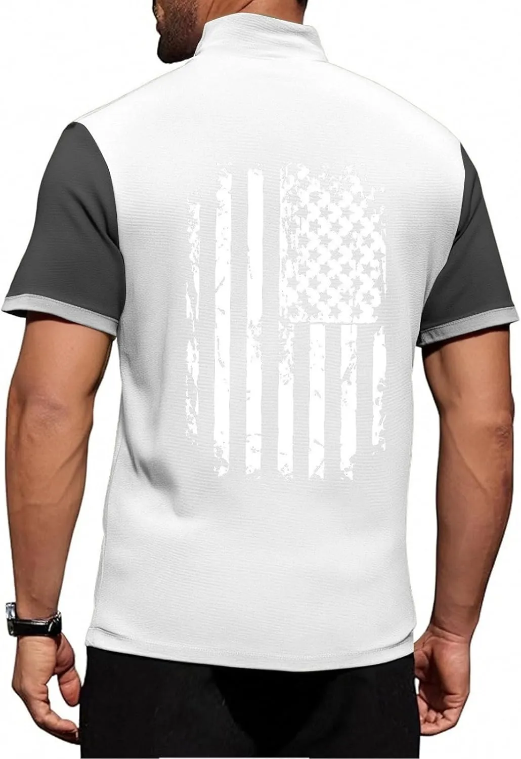 Men's Short Sleeve Golf Shirt Comfortable & Casual American Flag Graphic Short Sleeve 2025