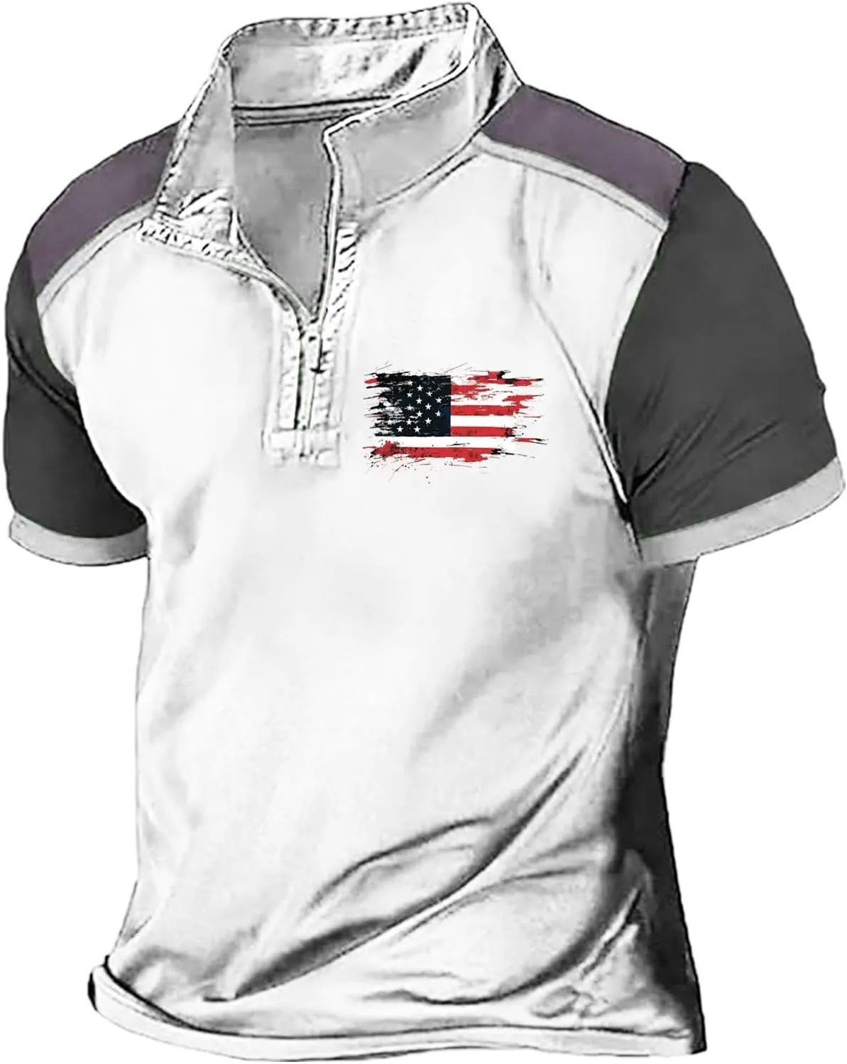 Men's Short Sleeve Golf Shirt Comfortable & Casual American Flag Graphic Short Sleeve 2025