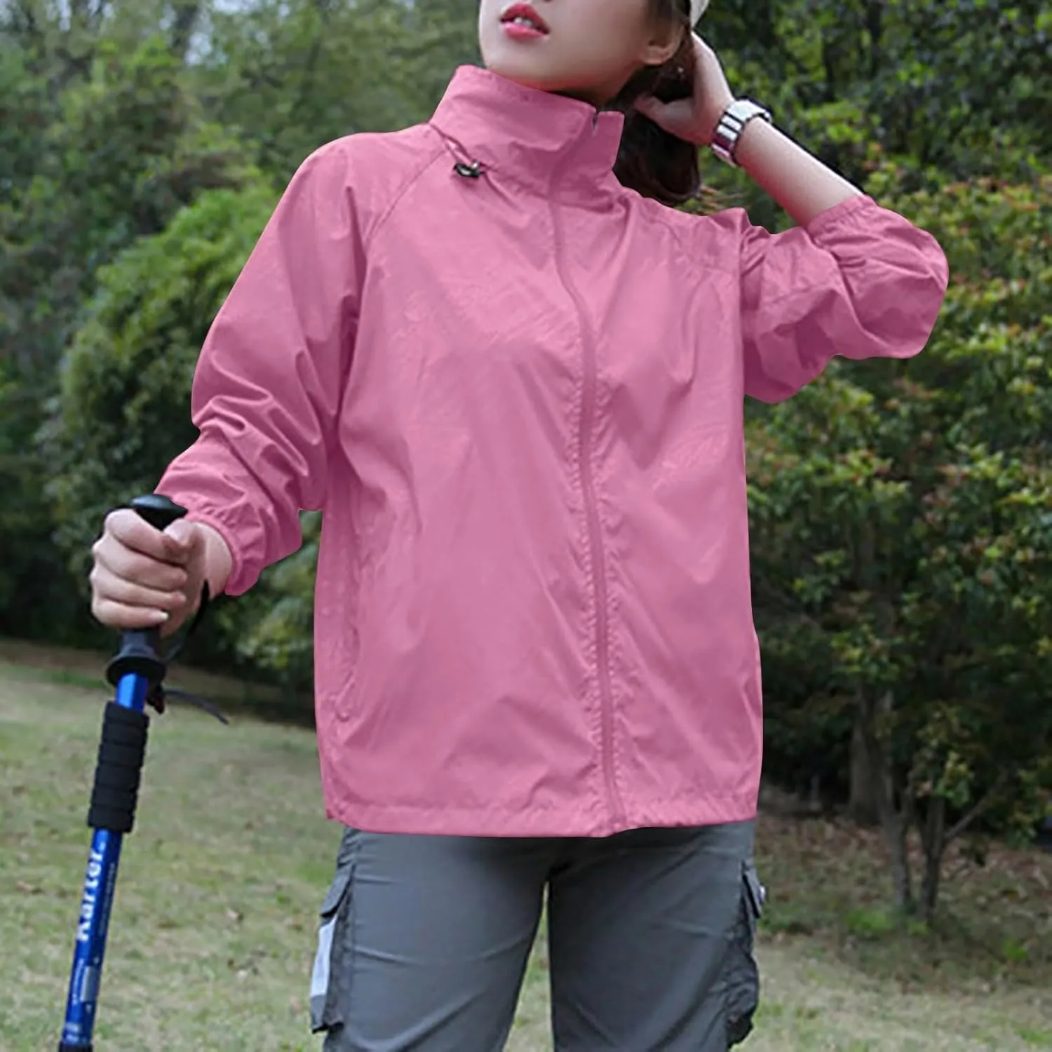 Rain Jacket Women Lightweight Hooded Raincoat Waterproof Windbreaker Jackets 2025 Packable Rain Coats with Pockets