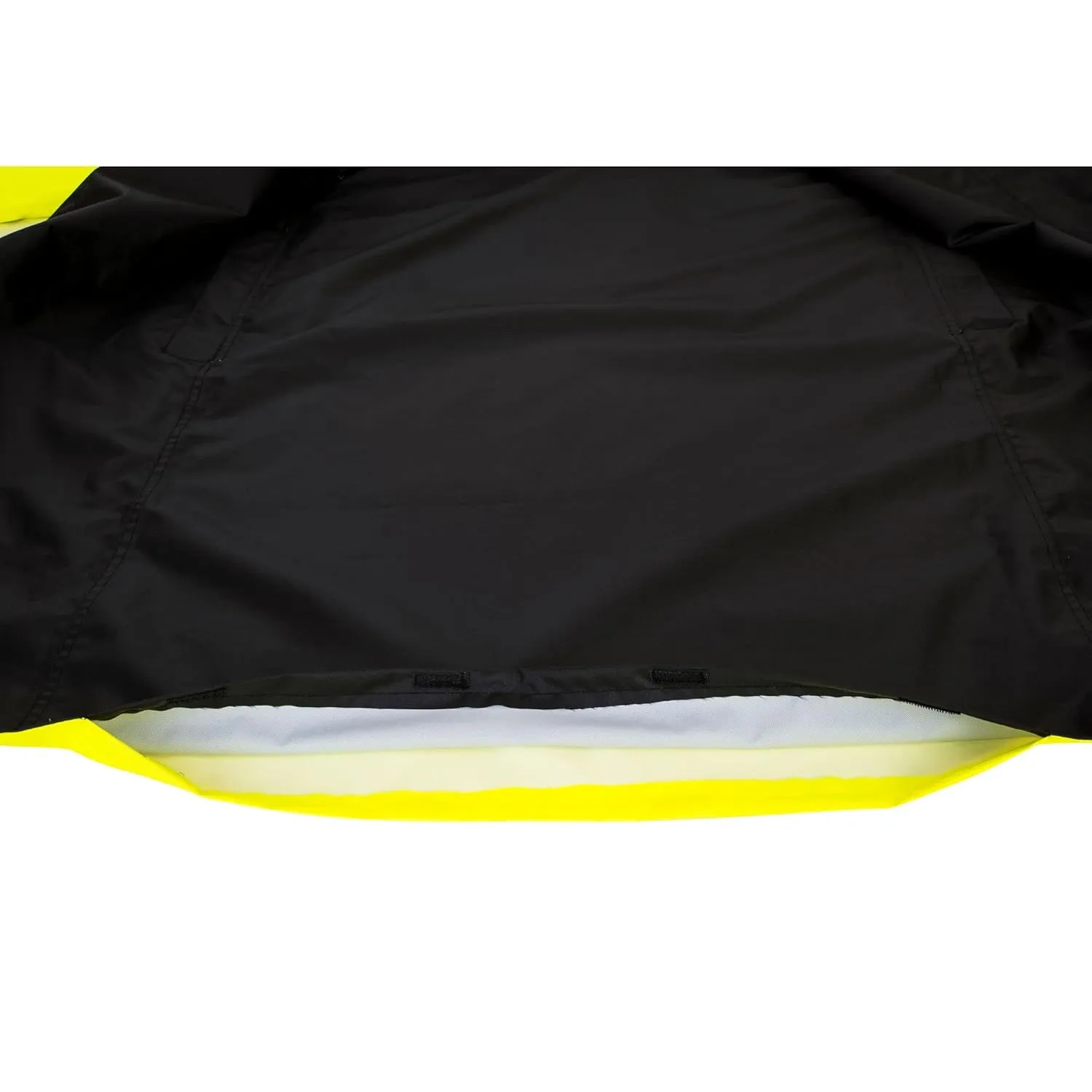 UH447 Waterproof Reversible Raincoat Hi Vis Reflective Long Safety Rain Jacket Yellow/Black, Large
