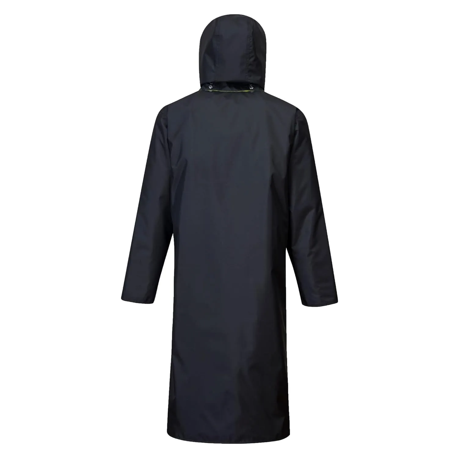UH447 Waterproof Reversible Raincoat Hi Vis Reflective Long Safety Rain Jacket Yellow/Black, Large