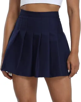 Women's High-Waisted Pleated Skirt with Shorts Mini Tennis Athletic Golf Skirts Girls Skater Skorts Cheer Uniform